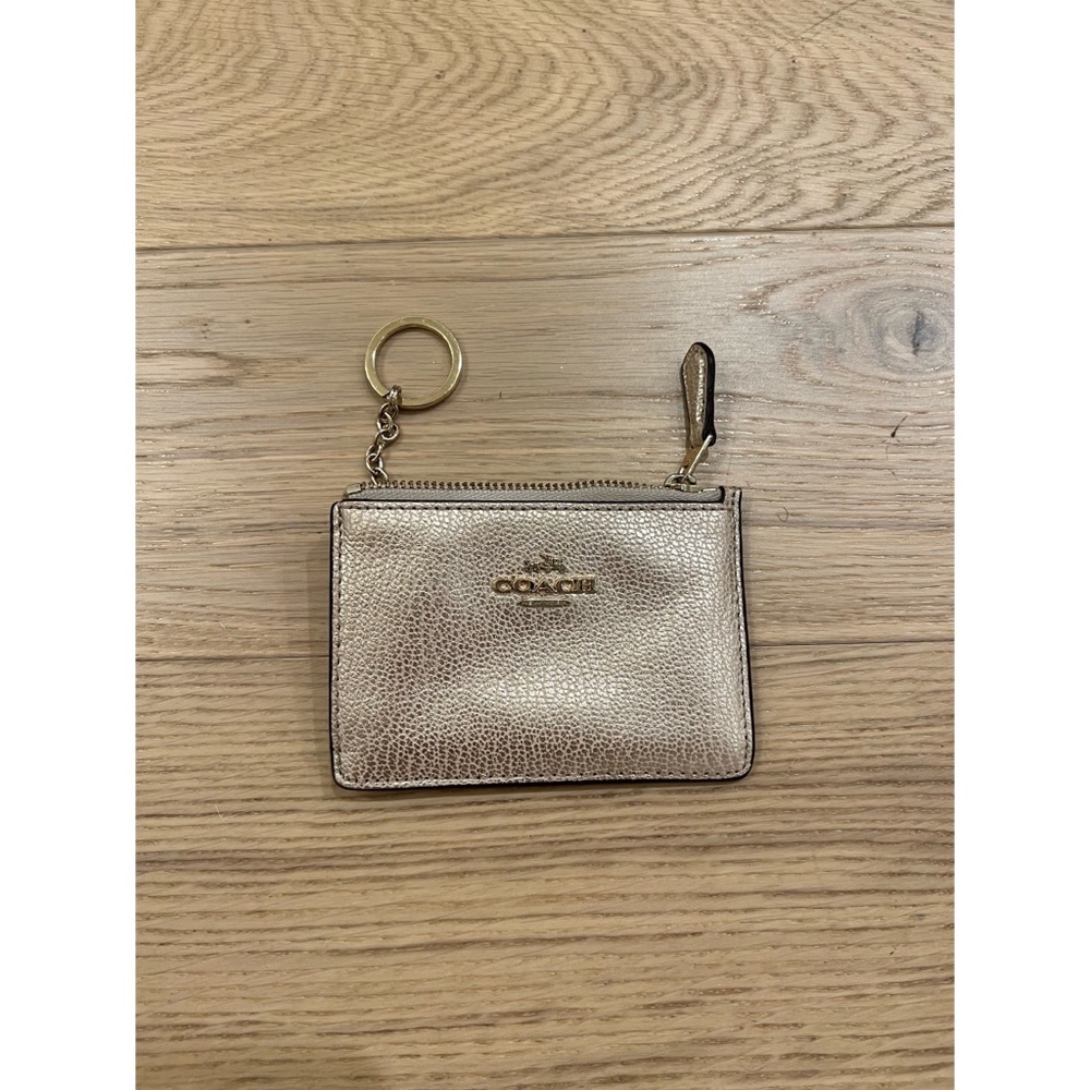 COACH MINI SKINNY ID CASE WITH KEY RING, Gold
